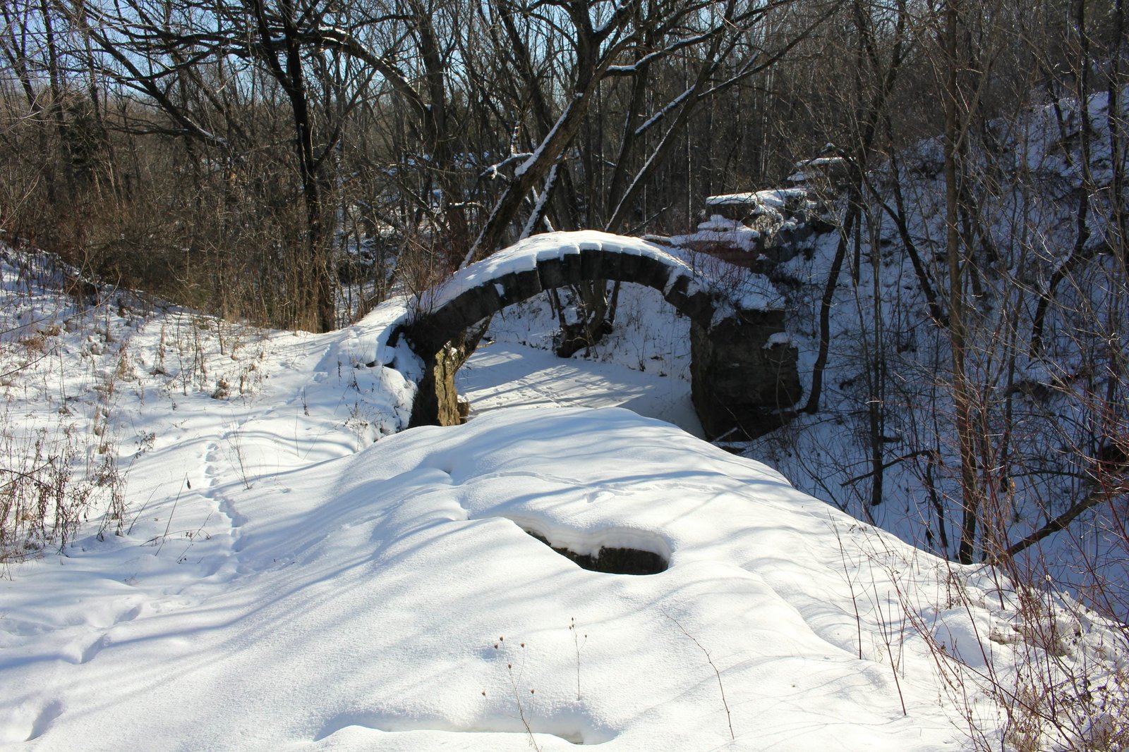 On top of structure, looking south